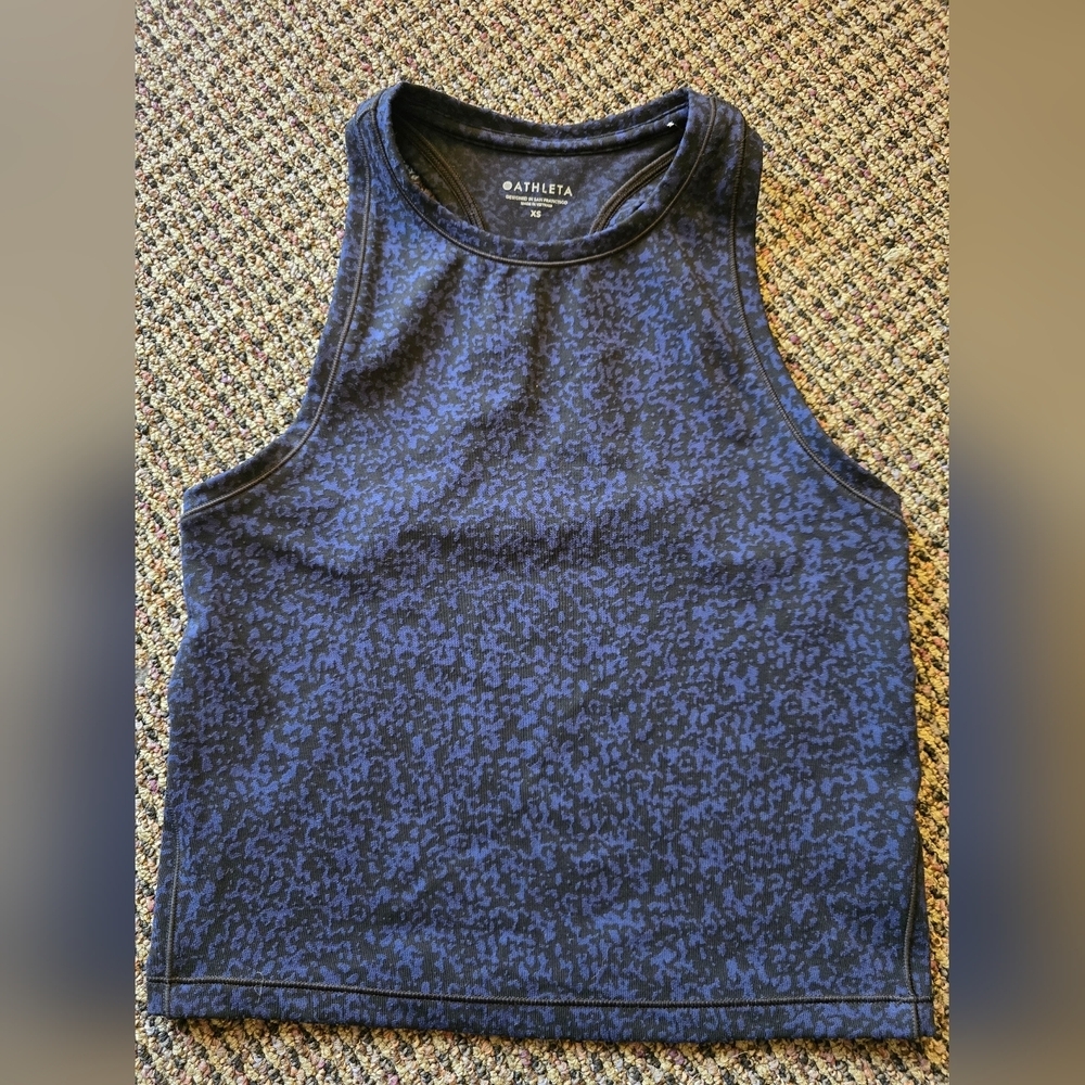 Athleta Blue Patterned Tank Top